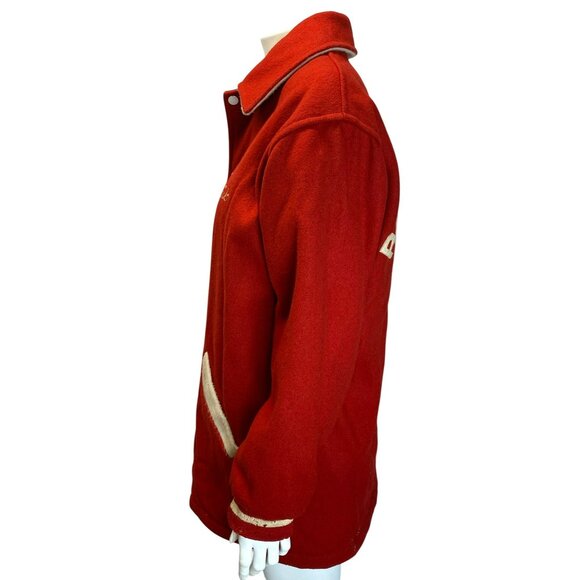 Vintage Red Wool Varsity Jacket Hewitt Golf Size 36 Mens High School Retro - Picture 5 of 11